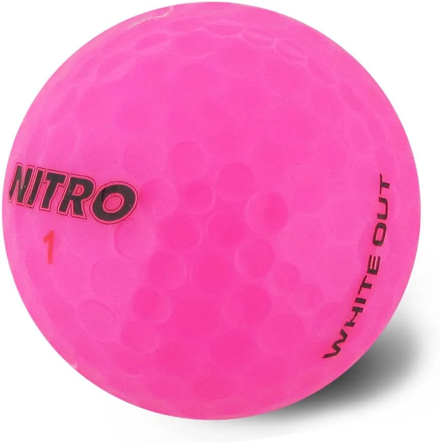Nitro Long Distance Peak Performance Golf Balls (15PK) All Levels White Out 70 Compression High Velocity White Hot Core Long Distance Golf Balls